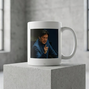 Imran Khan Speech Portrait Ceramic Cup – High-Quality Printed Tea & Coffee Cup