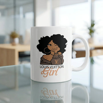 Fashion Girl Monogram Vinyl Sticker – Waterproof Decal for Mugs & Cups