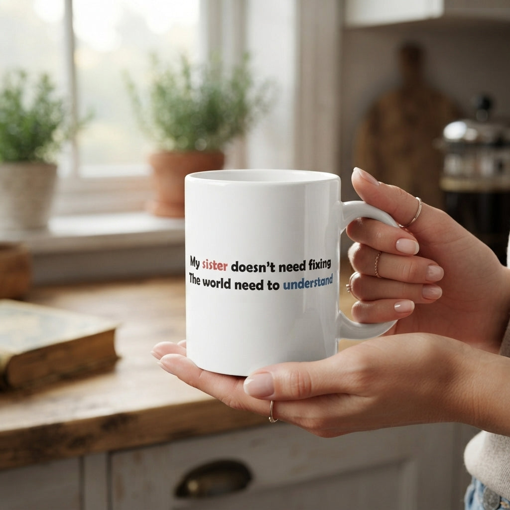 Autism Awareness Sibling Support Graphic Ceramic Cup – Proud Brother and Sister Advocacy Drinkware
