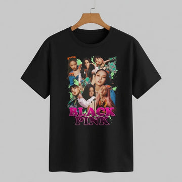 BLACKPINK Streetwear Plaid & Green Splatter Graphic T-Shirt