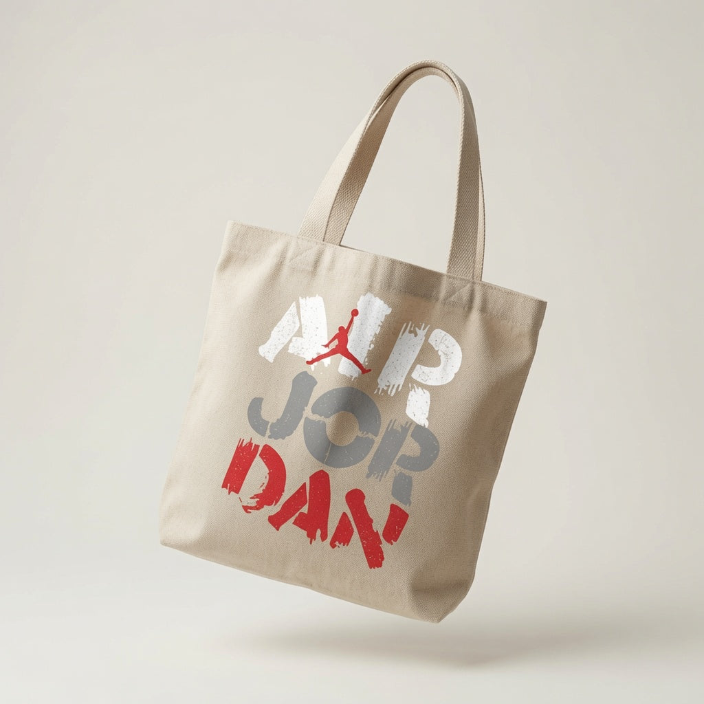 Grunge Air Typography Graphic Canvas Tote Bag - Distressed Streetwear Shoulder Bag