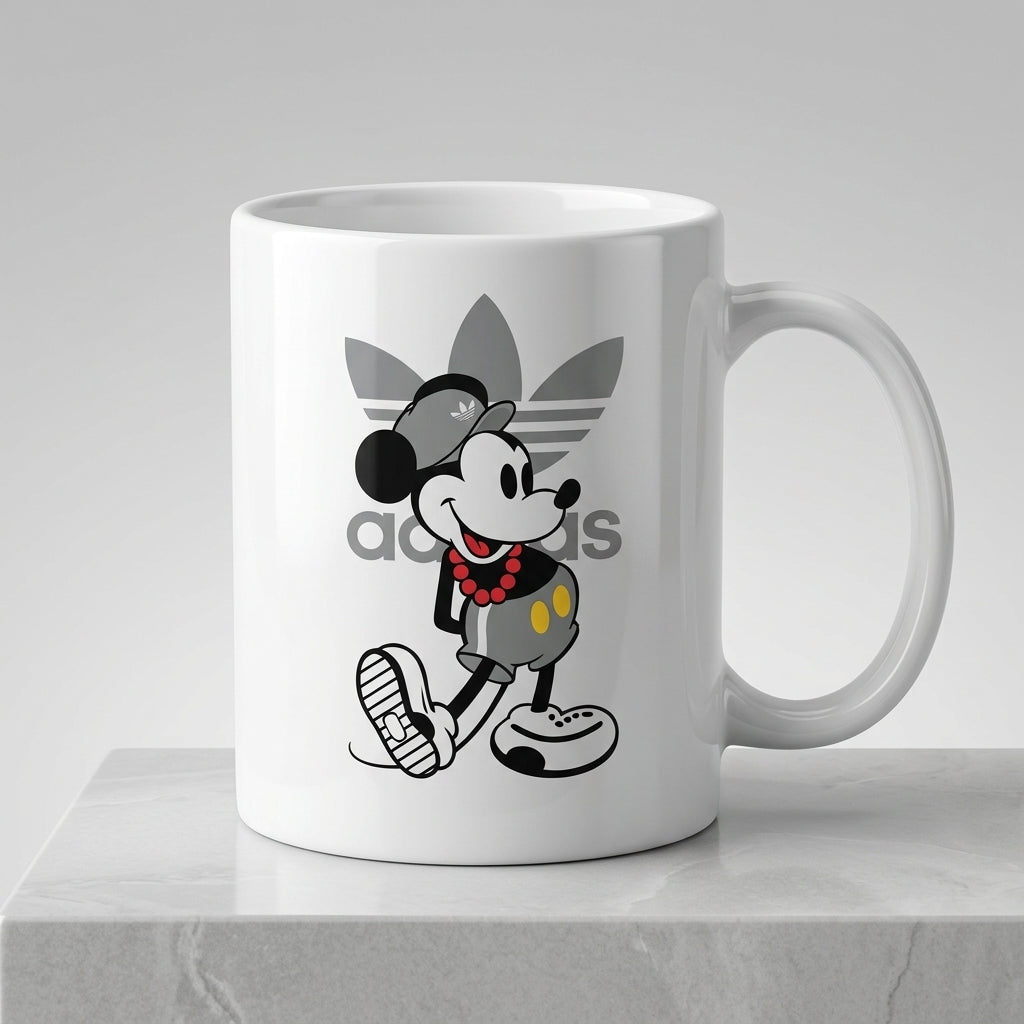 Trendy Cartoon Mouse Sports Brand Waterproof Vinyl Sticker - Premium Streetwear Graphic Decal for Laptops, Mugs, Water Bottles, Cars & Skateboards