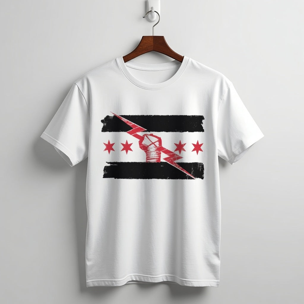 CM Punk "Best in the World" Chicago Flag Graphic Tee
