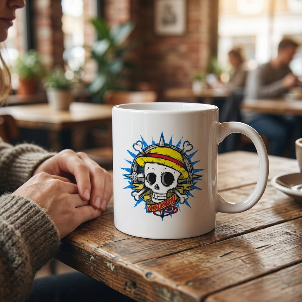 Anime Pirate Straw Hat Skull Waterproof Vinyl Sticker - Premium Graphic Decal for Laptops, Water Bottles, Mugs, Phone Cases & Skateboards