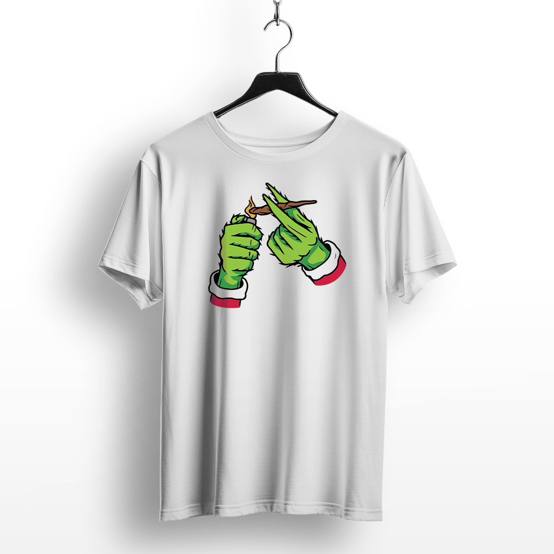 Grinch Hands Rolling Joint T-Shirt