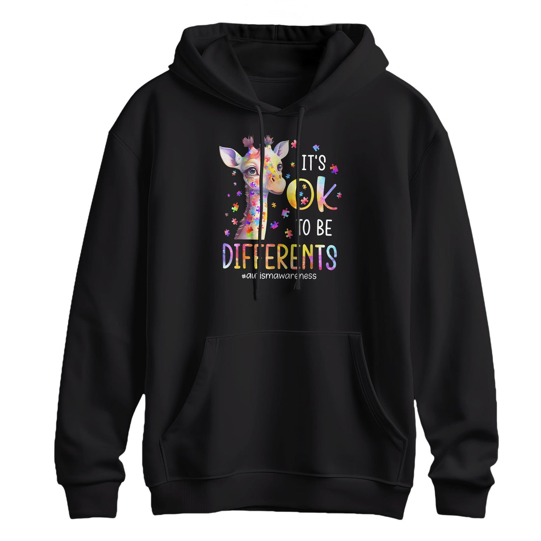 It's OK To Be Different Giraffe Autism Awareness Hoodie