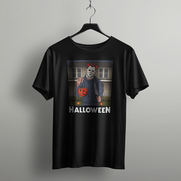 Halloween Masked Devil Graphic T-Shirt