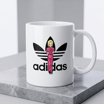 Adidas Inspired Pink Tracksuit Anime Girl Waterproof Vinyl Sticker - Premium Trefoil Graphic Decal for Mugs