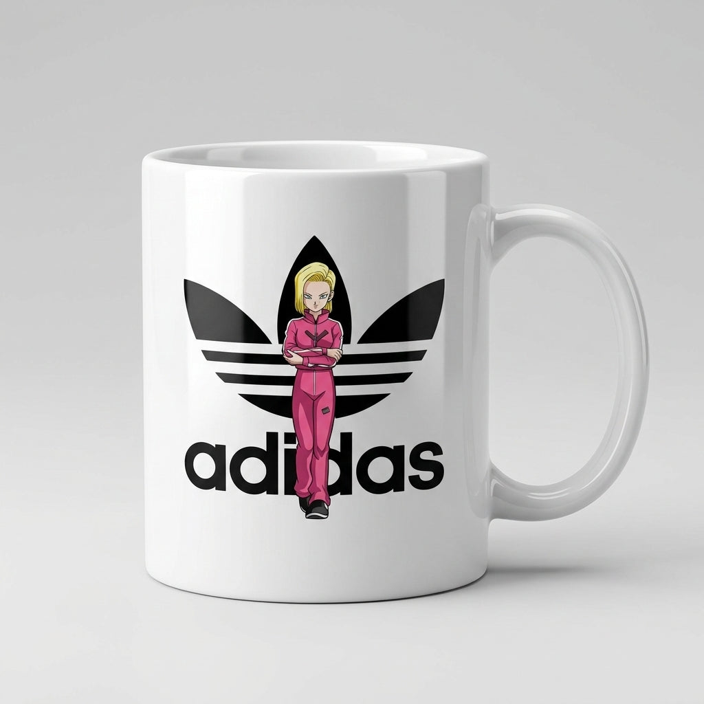 Adidas Inspired Pink Tracksuit Anime Girl Waterproof Vinyl Sticker - Premium Trefoil Graphic Decal for Mugs