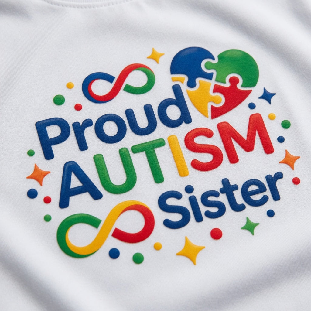 Proud Autism Sister Graphic T-Shirt – Neurodiversity Acceptance Tee