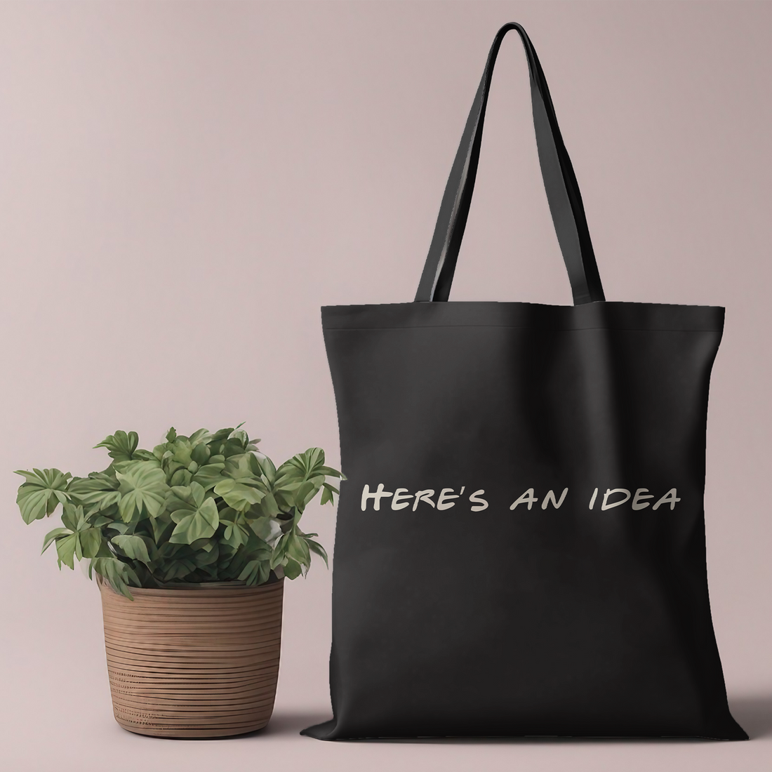"Here's an Idea" Beige Tote