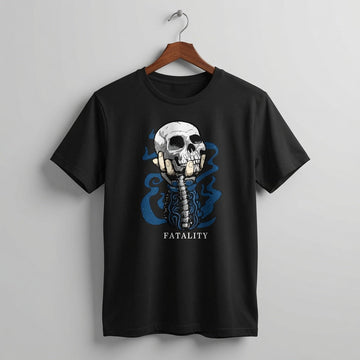Men's "Fatality" Spine & Skull Graphic T-Shirt